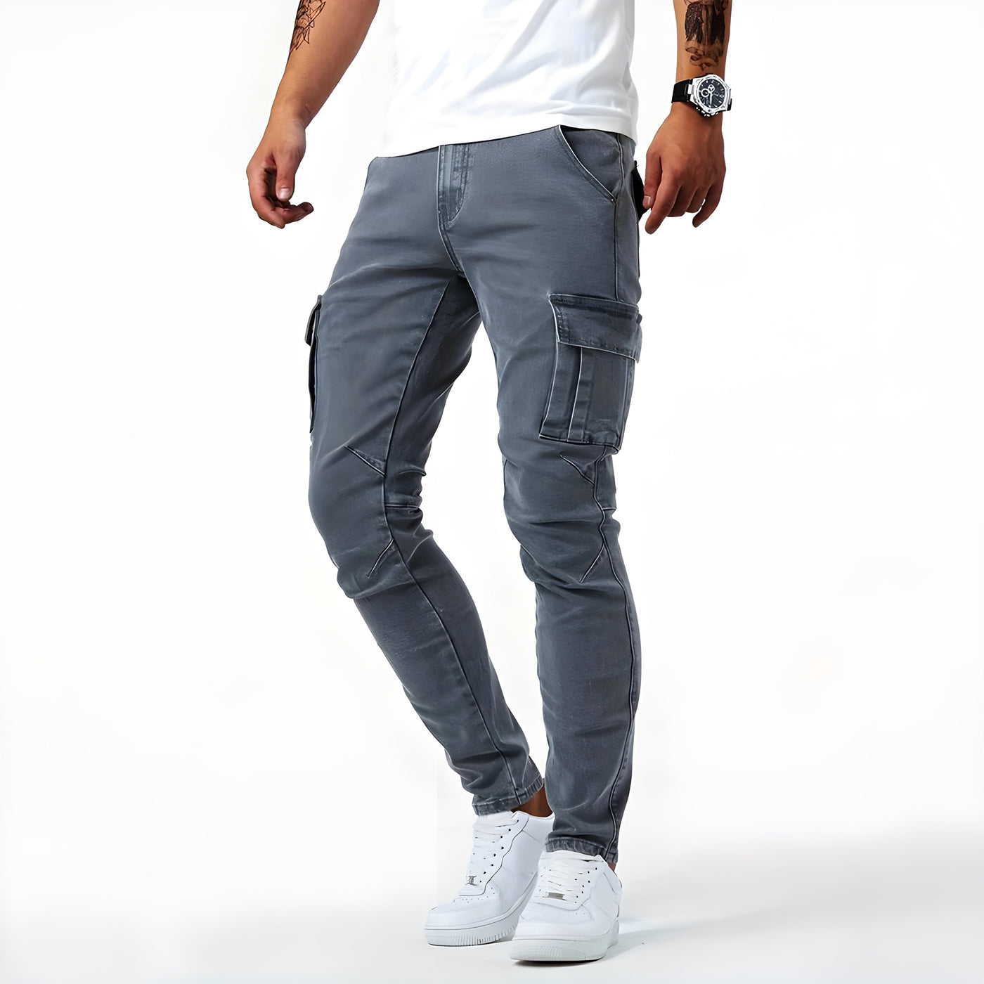 NILS | Cargohose aus Stretch-Denim