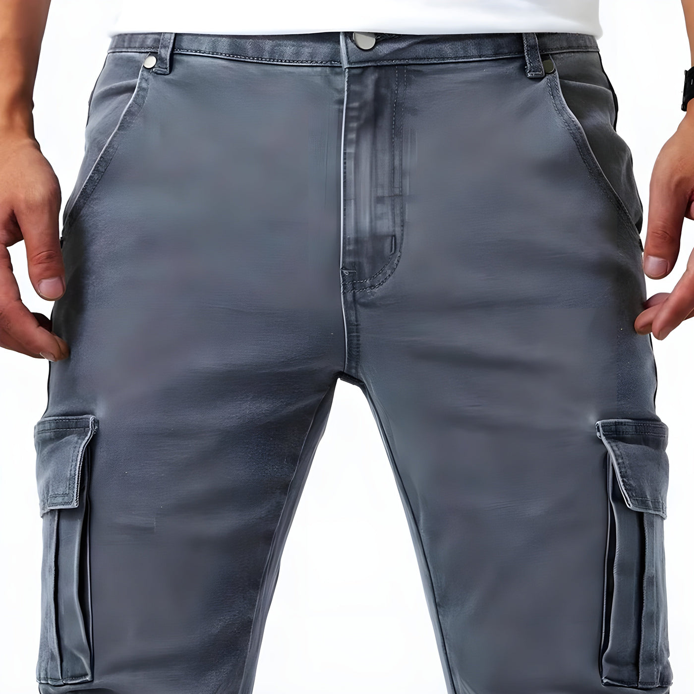 NILS | Cargohose aus Stretch-Denim