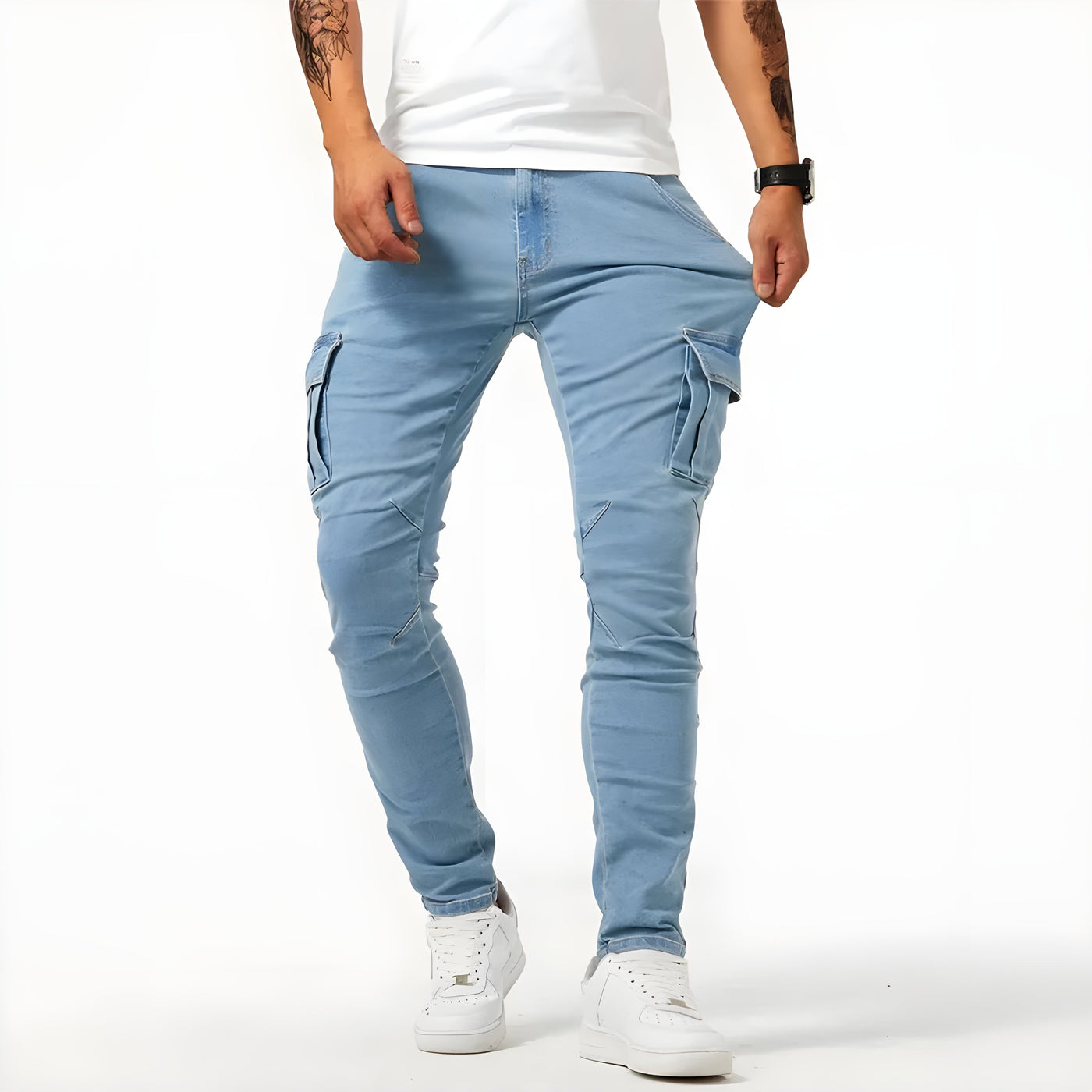 NILS | Cargohose aus Stretch-Denim