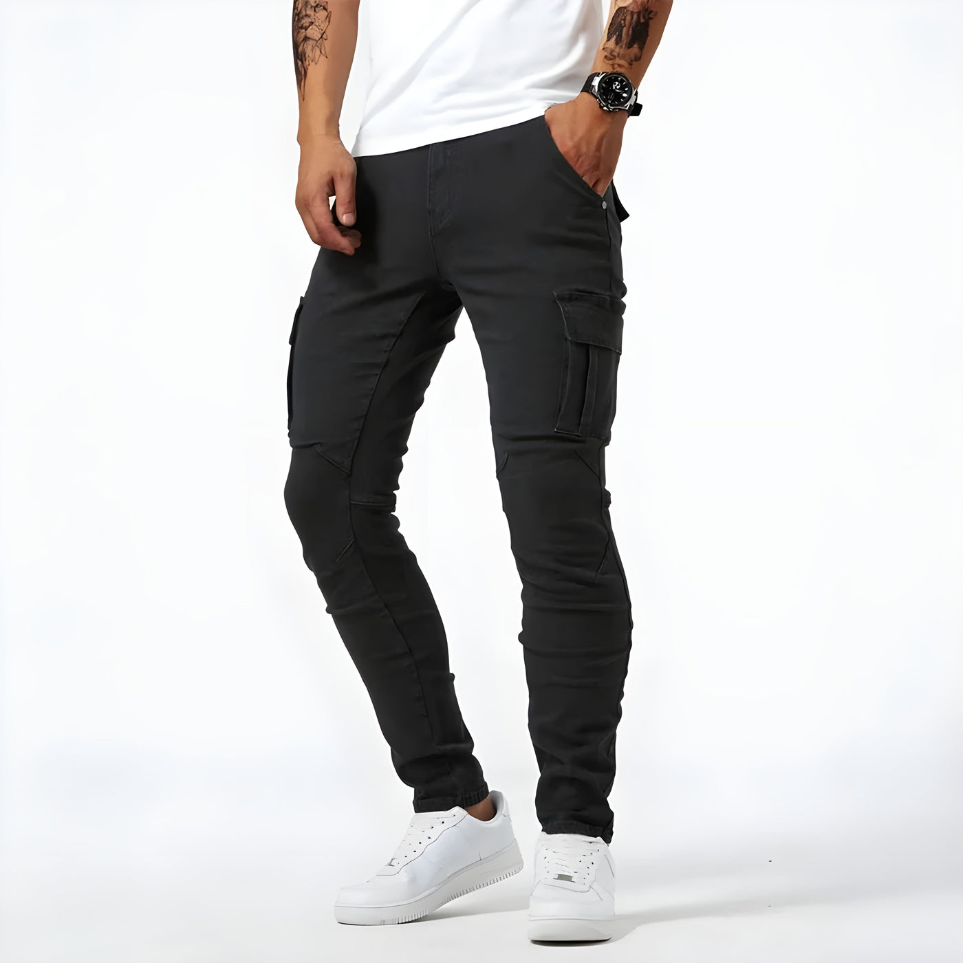 NILS | Cargohose aus Stretch-Denim